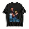 Volcano Surfing Graphic T-Shirt For Outdoor Surfing Enthusiasts Pure Cotton T-shirt