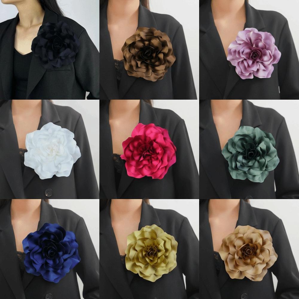 Cloth Art Handmade Floral Brooch 20cm Large Size Dress Suit Corsage  Wedding Party Jewelry