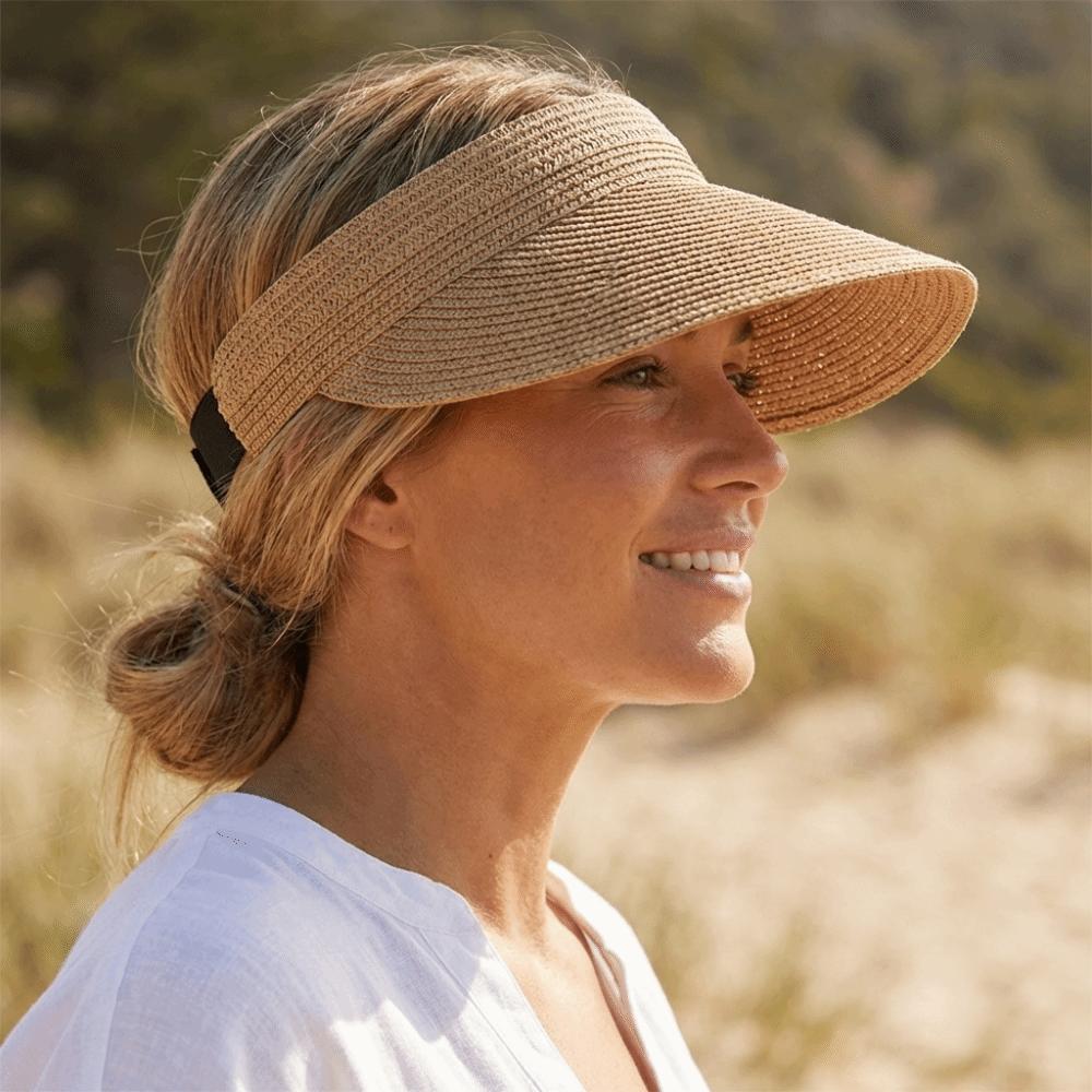 Breathable Straw Sun Cap Adjustable Wide Brim Beach Hat Simple Summer Visors Hat  Beach