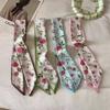 4pcs/set Imitation Silk Satin Scarf Women Cloth Hair Bands Headdress Accessories Lady Scarves Ribbon Neck Ties for Bag Handle