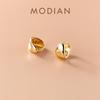 Modian New Authentic 925 Silver Irregular Luxury Ear Round Circle Hoop Earrings for Women Gold Fine Jewelry