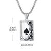 Vnox Gothic Spade A Pendant Necklace for Men, Gold Silver Color Stainless Steel  Box Chain, Vintage Black Playing Card Jewelry