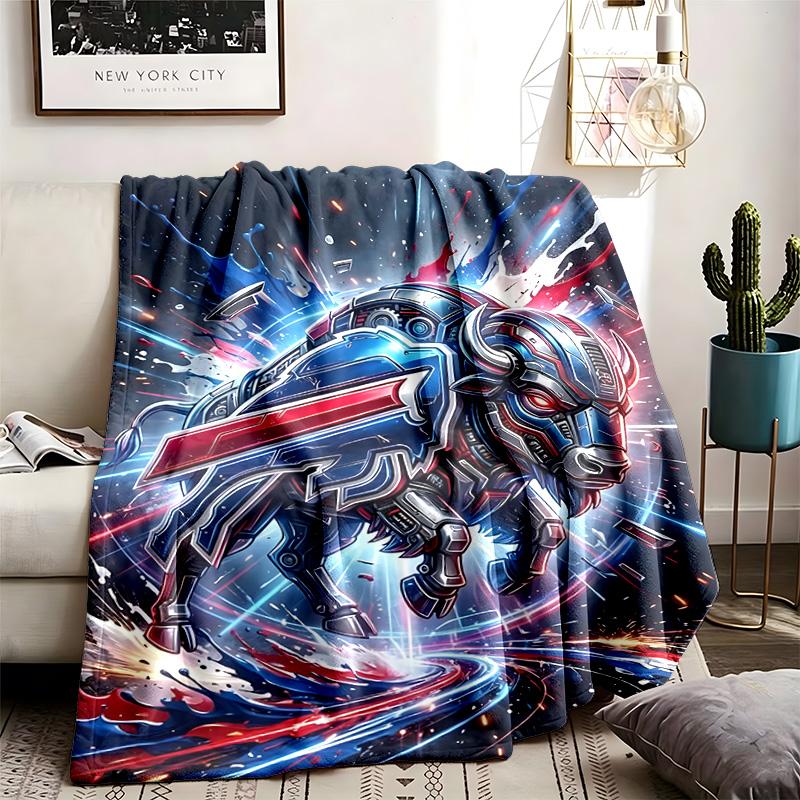 Buffalo Bills Theme Blanket Suitable For The Sofa Camping And Travel Made Of Soft Flannel Material An Ideal Gift For Occasions Such As Birthdays And G