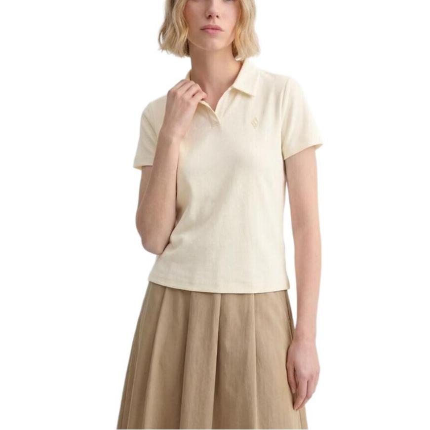 Skechers Moisture Wicking Breathable Solid Color Polo Shirt Women tops L226W099-008D