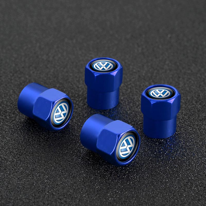 For Volkswagen b34pcs Styling Wheel Tire Valve Air Stem Cap Duust For Volkswagen VW GTI Golf Polo Tiguan Beetle Passat Sagitar Jetta E-golf T-roc