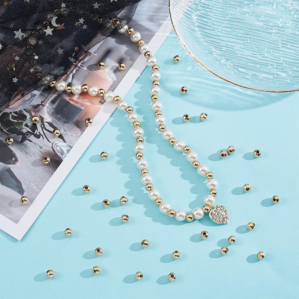 304 Stainless Steel Beads, Hollow Round, Golden, 6x5mm, Hole: 2.2mm, 200pcs