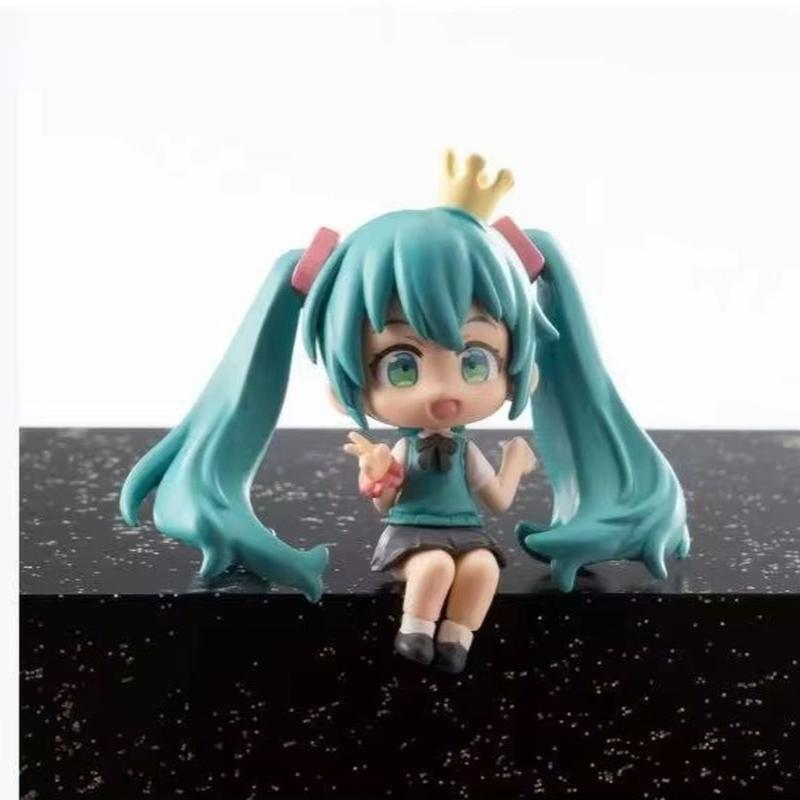 New Anime Character Miku Character Q Version Doll Pvc Cute Seat Model Decorative Toy Birthday Surprise Gift