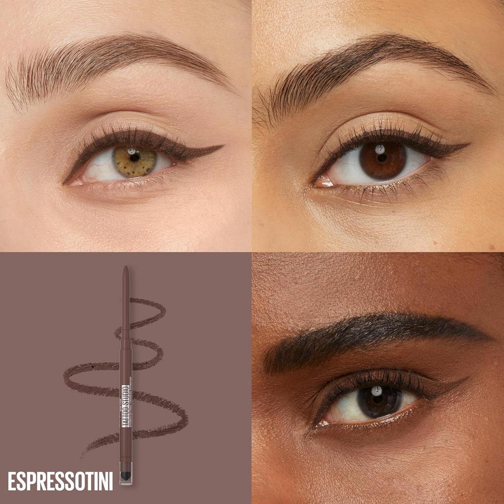 Maybelline Tattoo Studio Smokey Gel Pencil Eyeliner Smokey Brown 0.28g Pack of 1 Waterproof Smudge Proof Long Lasting Matte Eye Makeup