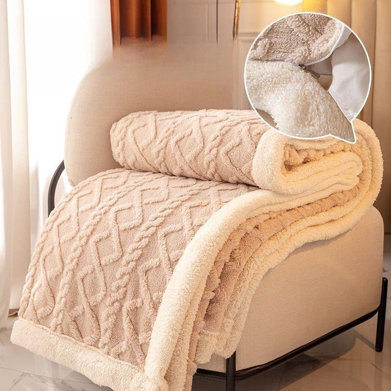Autumn Winter Thickened Warm Taffeta Fleece Blanket Lamb Fleece Single Bed Blanket Nap Throw Blanket Quilt Cover