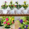 Yellow Color Wedding Party Decortion Miniascape Artificial Flower Fake False Plants with Pots Outdoor Decor