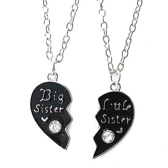 

Women Necklace Stylish Heart Puzzle Alloy Girls Pendant Necklace for Daily Life