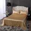 3Pcs Luxury Satin Silk Flat Bed Sheet Set Single Queen Size King Size Bedspread Cover Linen Sheets Double Full Double Sexy