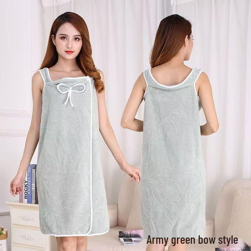 Women's Quick-Drying Coral Fleece Bath Skirt: Thickened, Soft, Water-Absorbent, Wearable Bath Towel for Spring and Autumn