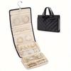 1 Pc Travel Jewelry Storage Box, Foldable Jewelry Roll, Suitable For Travel Rings, Necklaces, Earrings, Bracelets Gifts