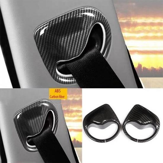 Cover Trim Interior Seat Belt Buckle For Jaguar XF 2016-2020 2PCS Carbon Fiber