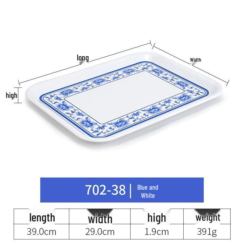 Melamine Rectangular Serving Tray for Cups, Bread, and Cake
