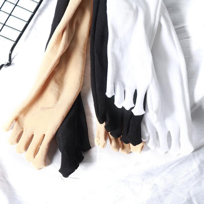 Breathable Split Toe Knee Length Long Socks For Women Sweat Absorbing Toe Separation Stockings with Ribbed Elastic Cuffs