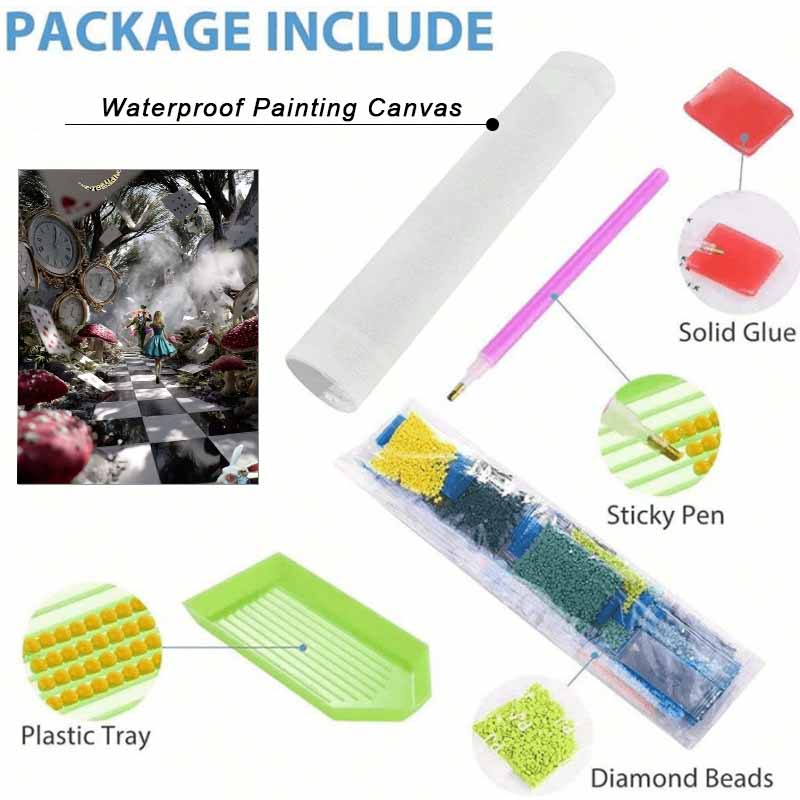 Disney Diamond Painting Kit Alice In Wonderland Hand Embroidery 5D DIY Diamond Art Home Decor Creative Handicrafts Fantasy Wall Decor