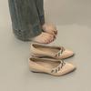 Rhinestone Pointed Flat Bottom Soft Sole Spring 2025 New Inner Height Increase Banquet Shallow Mouth Temperament Elegant Single Shoes