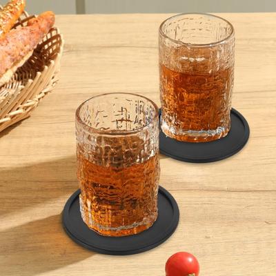 Yousheng Silicone Coasters Set with Holder Minimalist Drink Coaster for Cups Beer Coffee Anti-spill Beverage Coasters Kitchen Gadgets