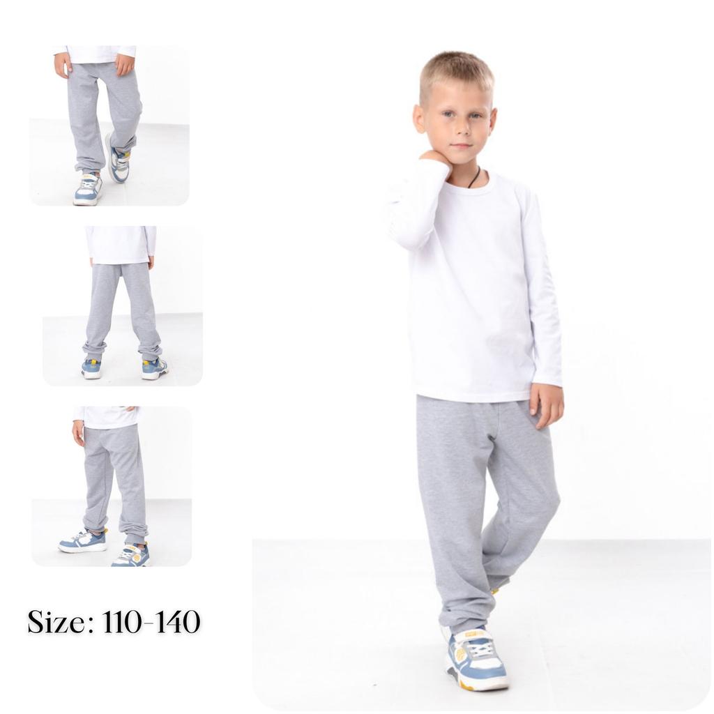 Pants (boys) – Cotton-Polyester Sweatpants with Elastic Waist, Any Season, 6155-057-4-1 HC