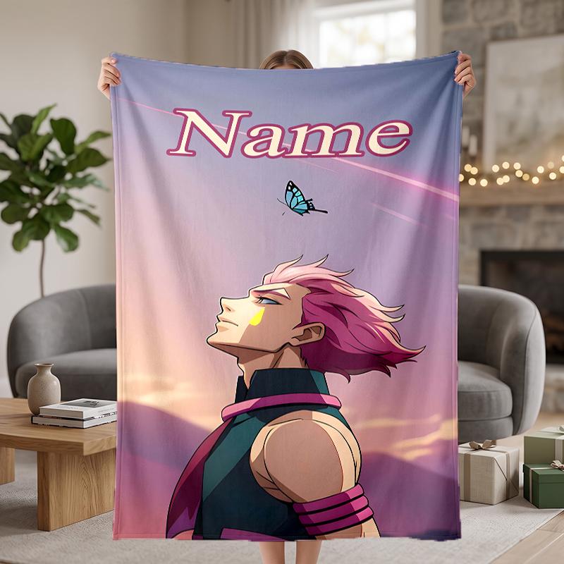 Hisoka Custom Flannel Blankets Soft Warm Cozy Throws for Home Decor Holiday Gifts