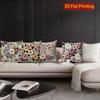 2D Vintage Floral Print Decorative Throw Pillow Covers Pattern Cushion Cover Suitable For Sofa Bedroom Car Pillow Cover