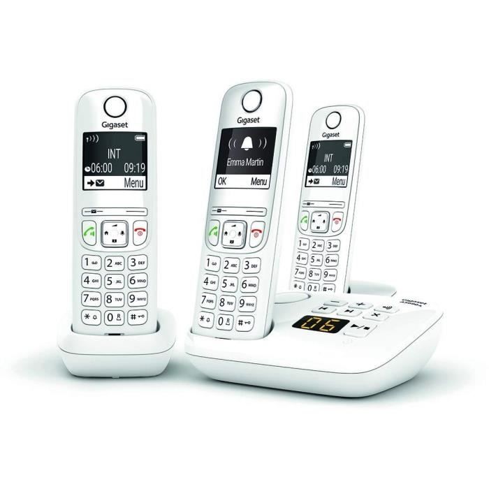 Landline Telephone AS690 A Trio White - GIGASET - Monochrome - 20 Ring Tones - Hands-free