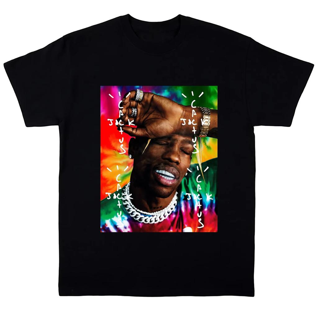 Travis Scott Portrait Graphics 100cotton Unisex Shirt 2026 Summer New Fashion Mens Womens Y2k Short Sleeve Tshirt Fan Gift