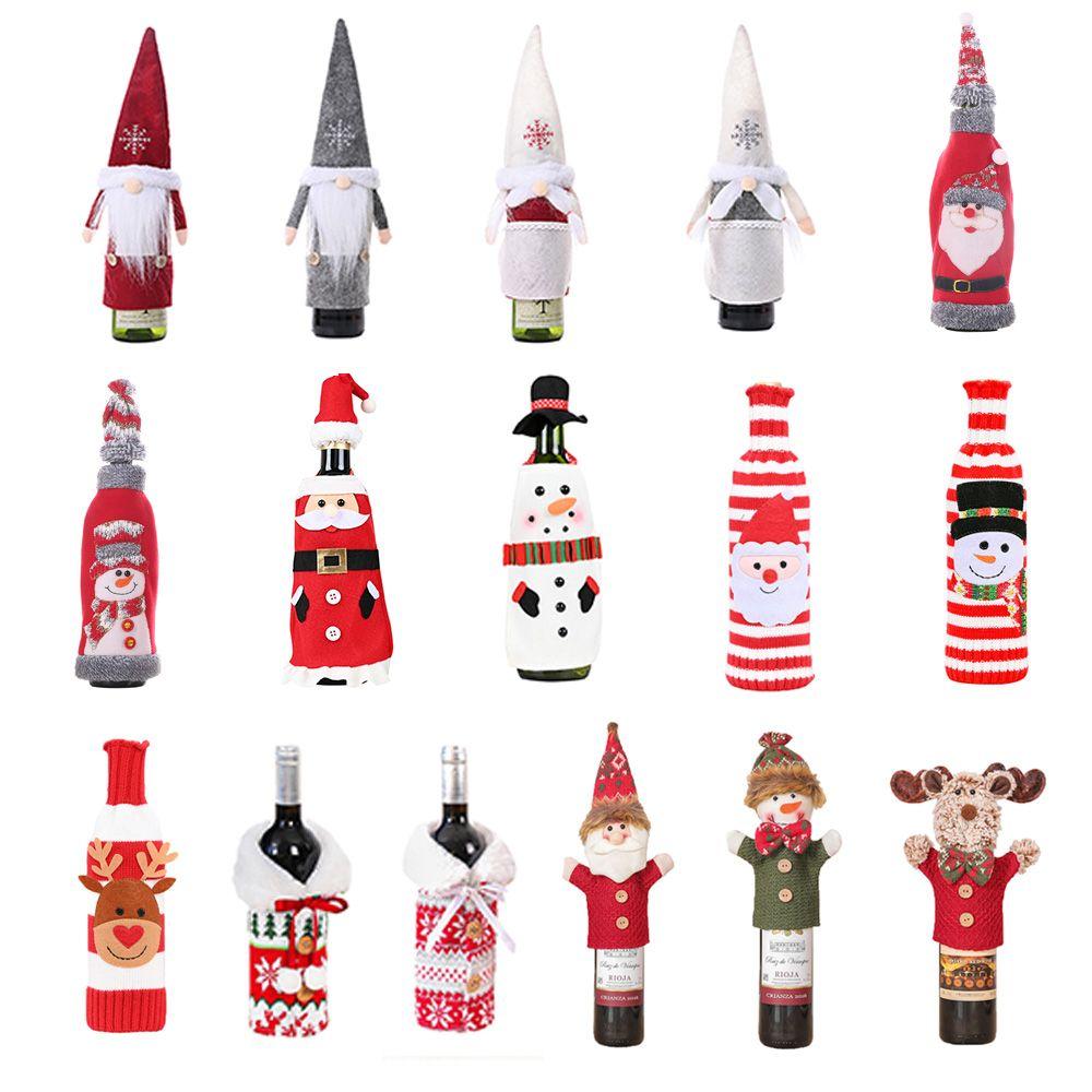 Decoration Snowman Table Decor Santa Claus Bottle dress up Christmas Ornaments Wine Bottle Cover