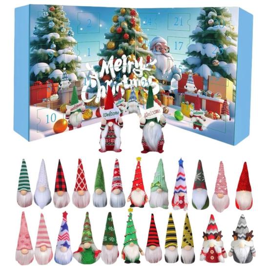 2025 Christmas Gnome Advent Calendar 24 Days Countdown To Christmas Ornament with 24 Collectible Dwarf Dolls for Boys Girls Adults