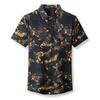 Top Estivo da Uomo Stile Hong Kong con Collo Largo Camicia a Maniche Corte da Uomo Camicia da Uomo