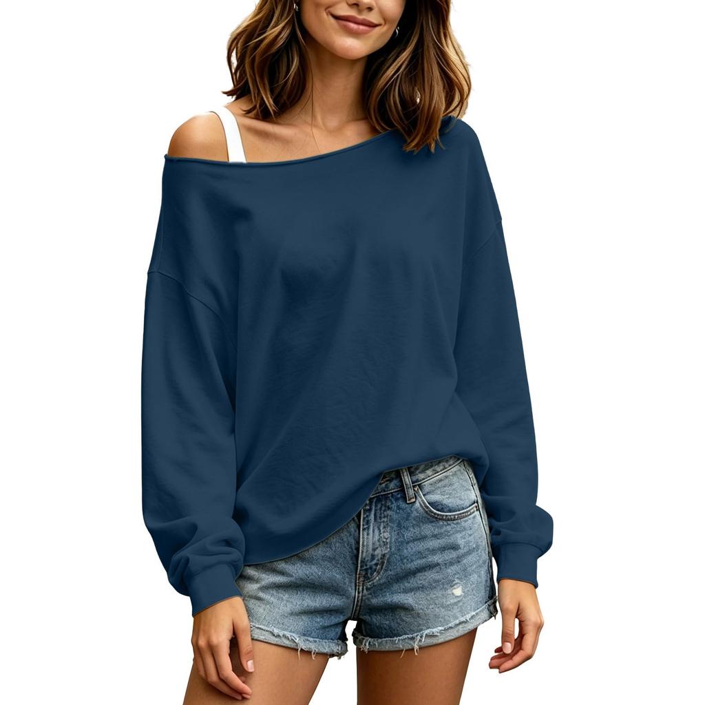 Women's Casual Color Sweatshirt for Everyday Wear