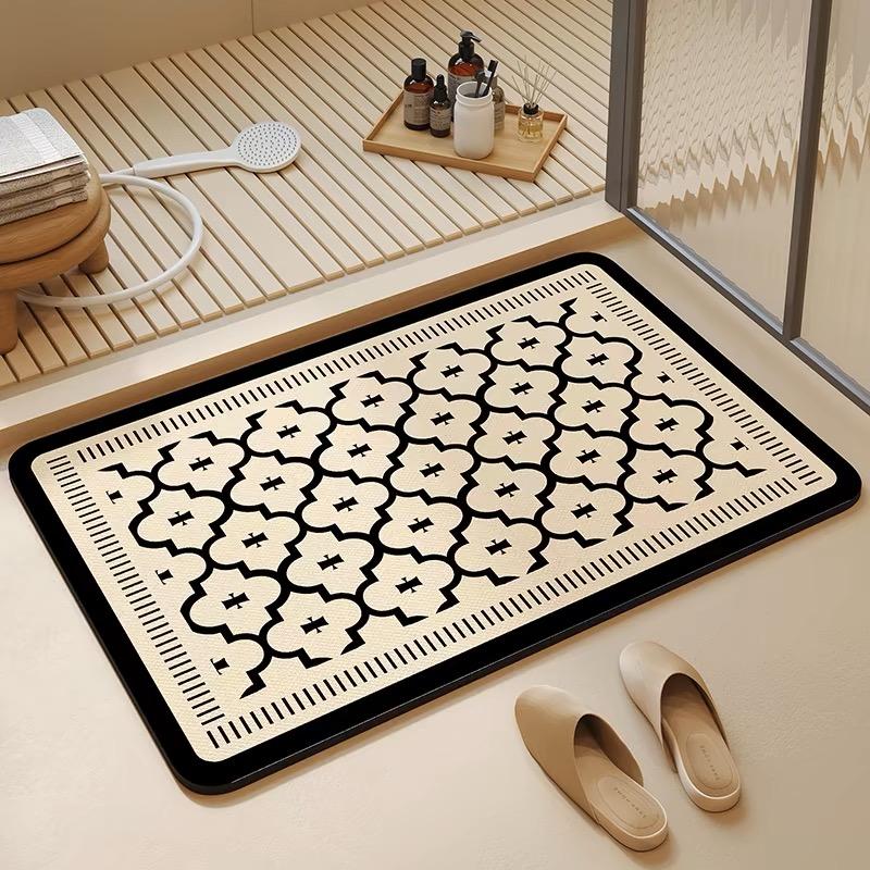 Bathroom Floor Mat Cream Wind Diatom Mud Super Absorbent Non-Slip Carpet Toilet Floor Mat Household Door Mat