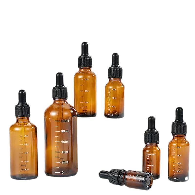 Braune Glasflasche für ätherische Öle mit Tropfer, 10 ml/30 ml, Flasche mit kosmetischer Skalierung