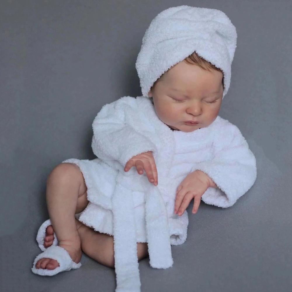 BZDOLL 20inch 50cm Soft Asleep Soft Vinyl Reborn Baby Doll with 3D-paint Skin with Visible Veins Bebe Toy Newborn Girl Kids Art Dolls Christmas Gift