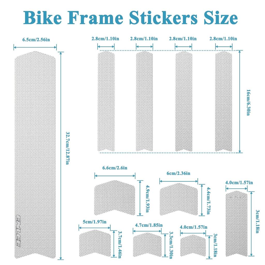 ENLEE Bike Frame Protection Tape, Non-Yellowing Transparent Bike Frame Protection Kit, Clear Honeycomb PVC Anti-Scratch Protector For MTB/Road/Gravel