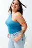 Women's Style Plus Size Cinnamon Asymmetric Collar Knitted Body with Snaps at the Bottom