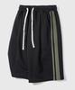 JEMUT Side Track One-Pleat Half Pants Black Oysp2627
