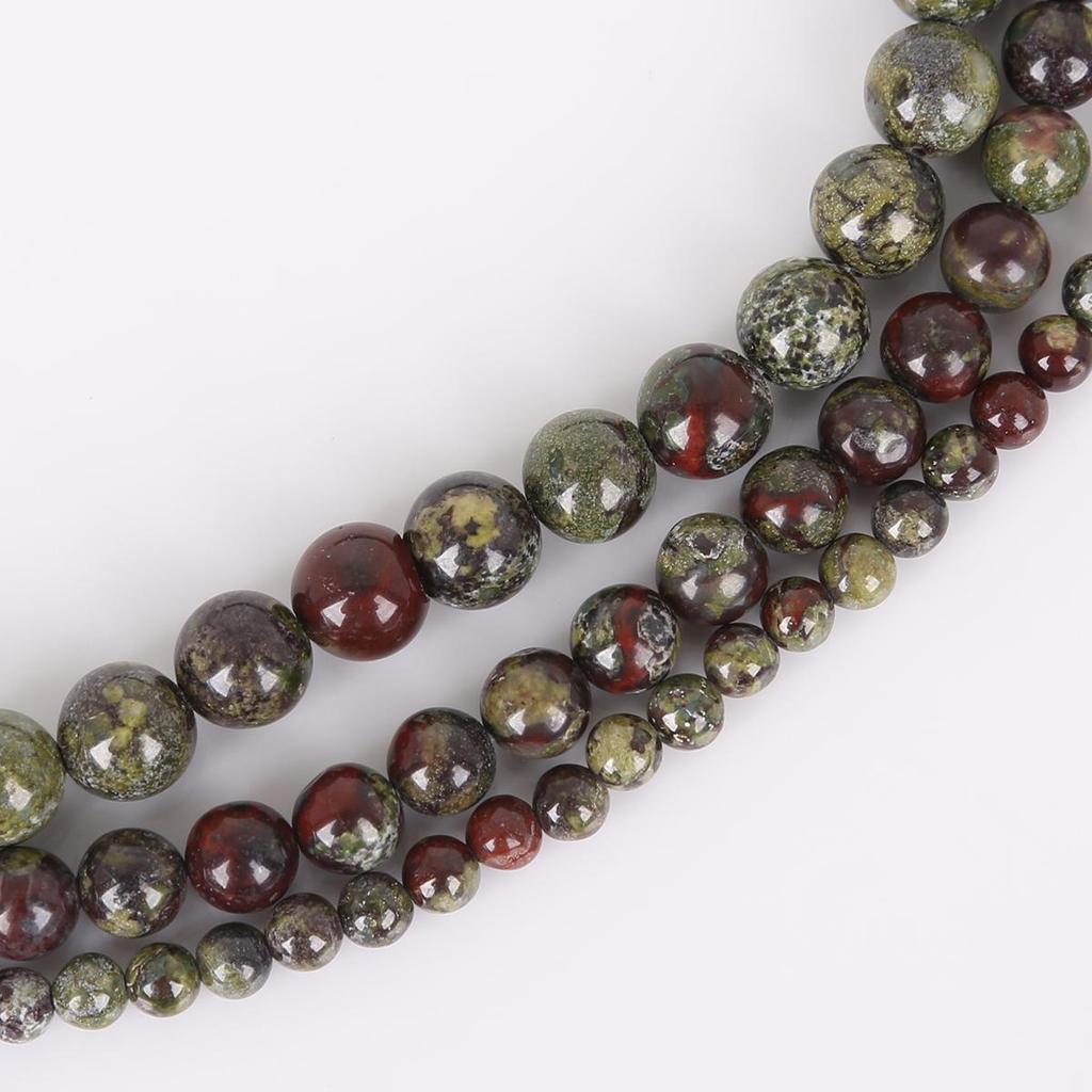 4-12mm/32-93pcs Natural Round Dragon Blood Jasper Stone Beads for DIY Jewelry Making
