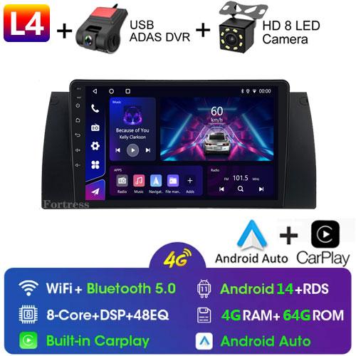 Carplay 2din Android 13 Car Radio Multimedia Video Player Navigation GPS For BMW M5 E39 E53 X5 1999-2006 4G+WIFI DVD Head Unit