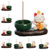 Creative Lucky Cat Incense Burner Traditional Aromatherapy Base  Home Decoration