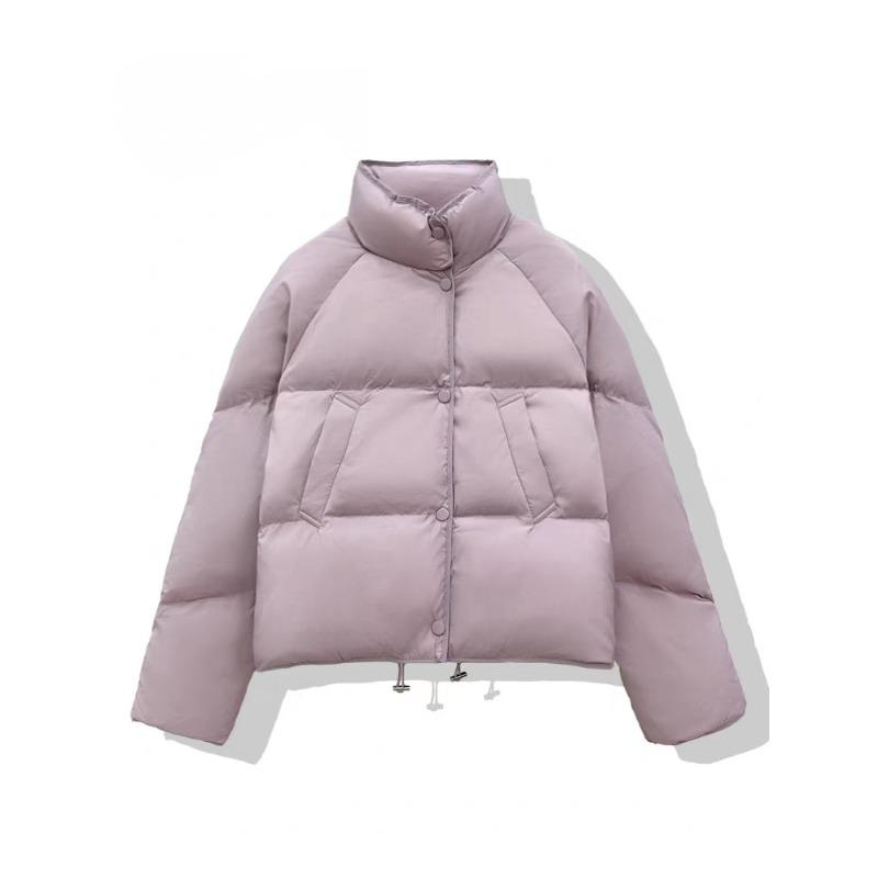 

Пуховик женский новый маленький дизайн сенс белый утиный пуховый хлеб куртка молочно-голубой короткий жакет M (120-75kg can wear)