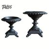 Durable Cast Iron Candle Display Heavy Duty Holder, Retro Candlestick Holders, Handcrafted Holder With Storage Basin Metal Pillar Stand for