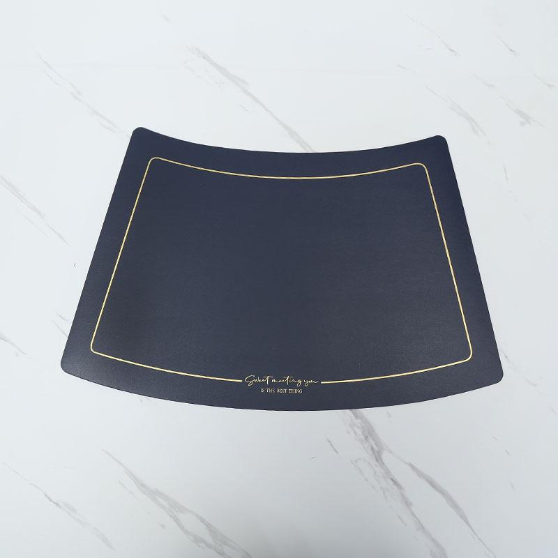 Scalloped Leather Placemat Table Mat Oil-Water-Proof And Heat-Insulating Household PU Table Coasters Kitchen Device Sets