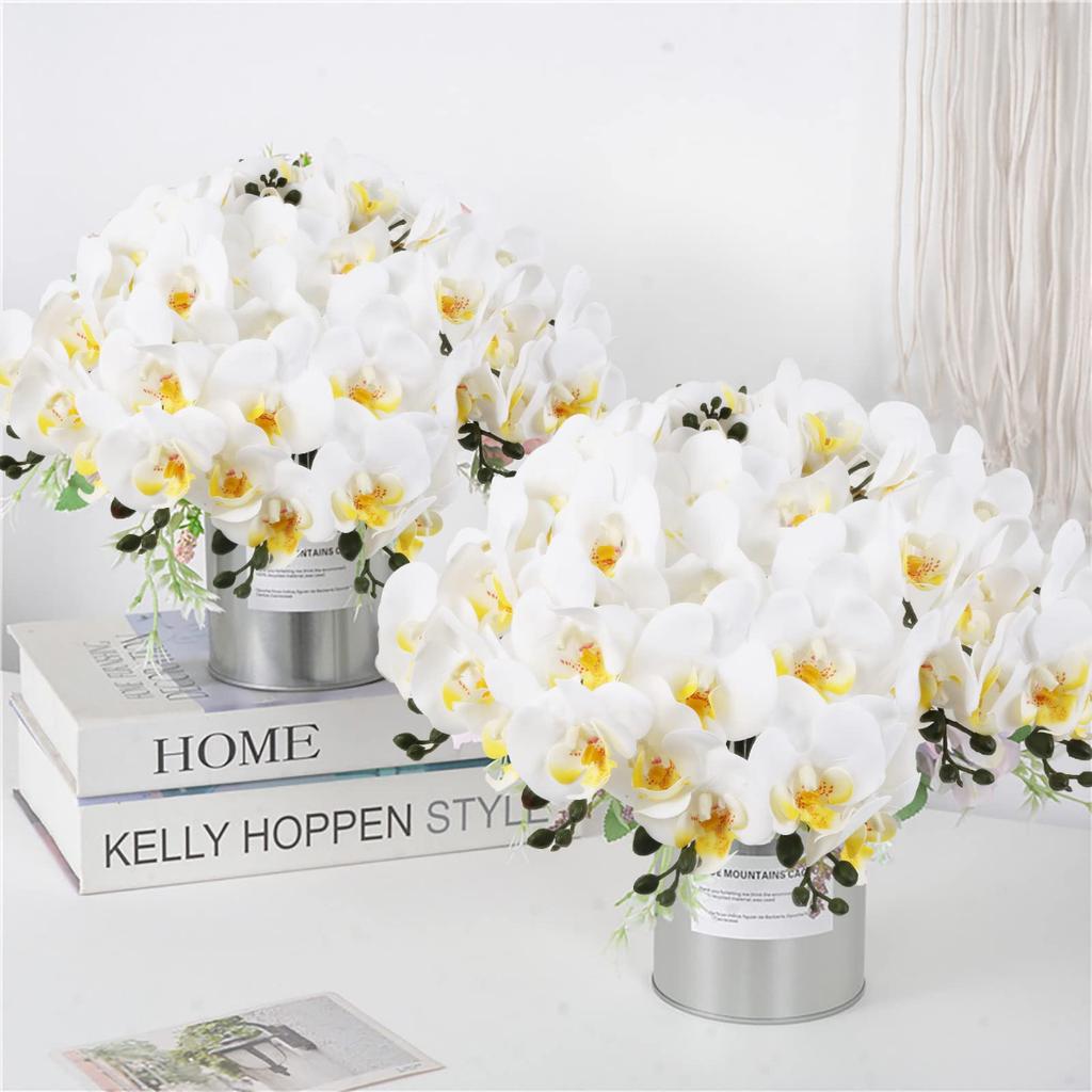 6 sztuk orchidea Phalaenopsis sztuczny kwiat 61cm sztuczna orchidea prawdziwy dotyk lateksowe sztuczne storczyki sztuczna orchidea fałszywa orchidea dla Home Office dekoracje ślubne