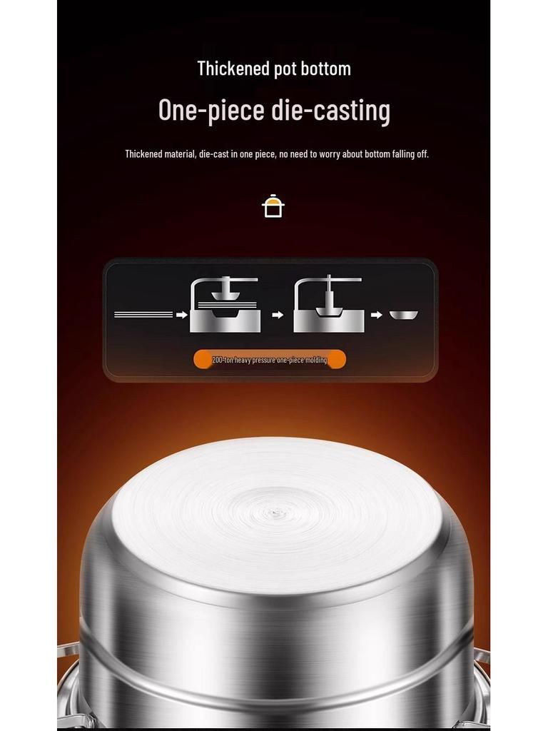 Large 304 Stainless Steel Three-Layer Household Steamer for Induction and Gas Stoves
