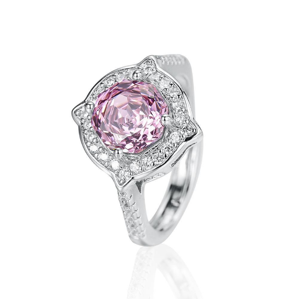 New Flash Rose Millennial Cut Zircon Colored Treasure Ring Luxury Ring