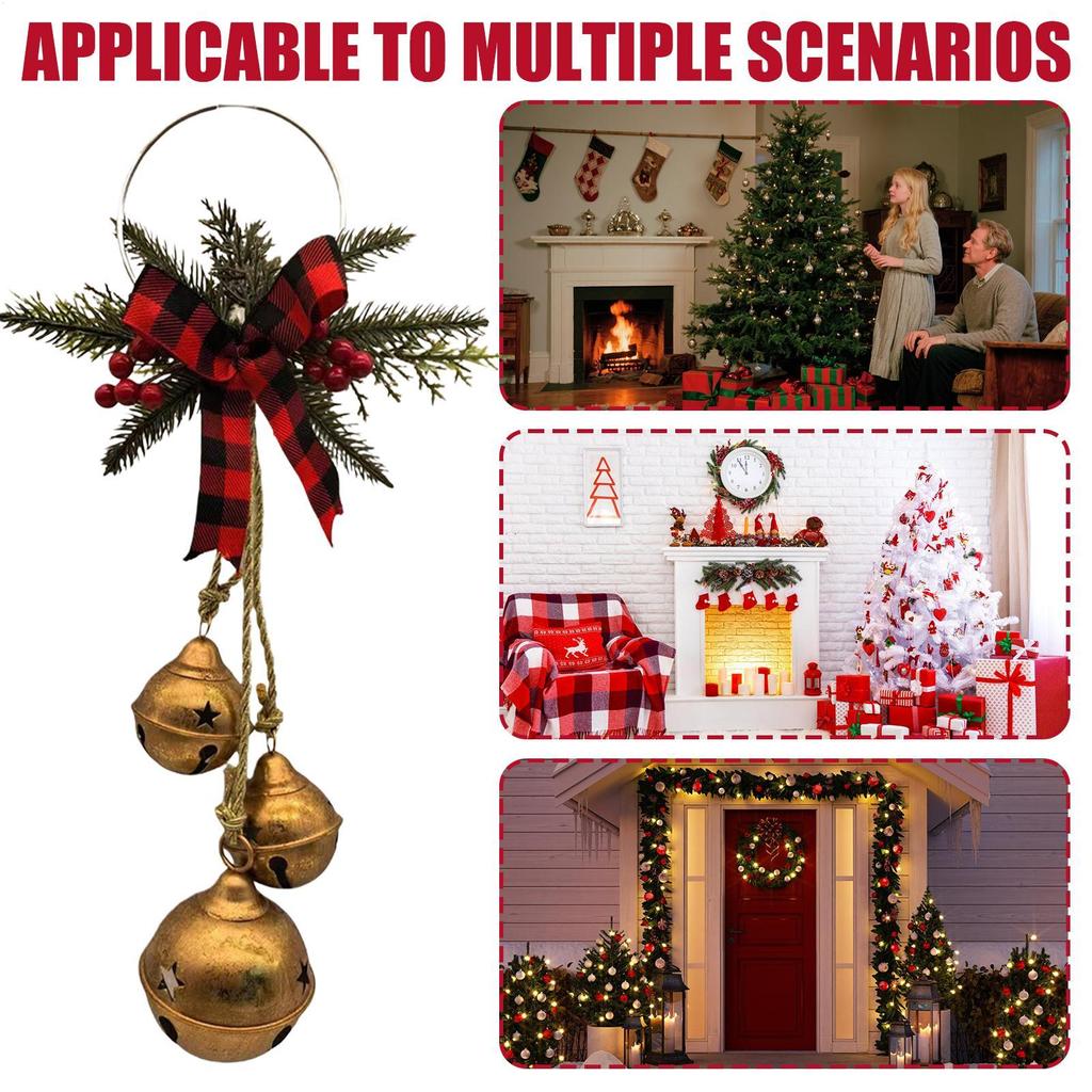 Christmas Bell Hanging Pendant Jingle Bell Painted Bells Christmas Tree Door Wall Hanging Bells Decoration Decor Christmas Gift