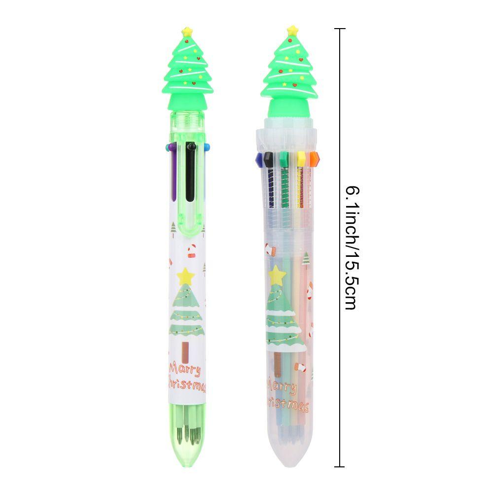 6/10Colors Cute Cartoon Santa Claus Xmas Deer Ballpoint Pen Elementary School Stationery Gifts Merry Christmas Decor